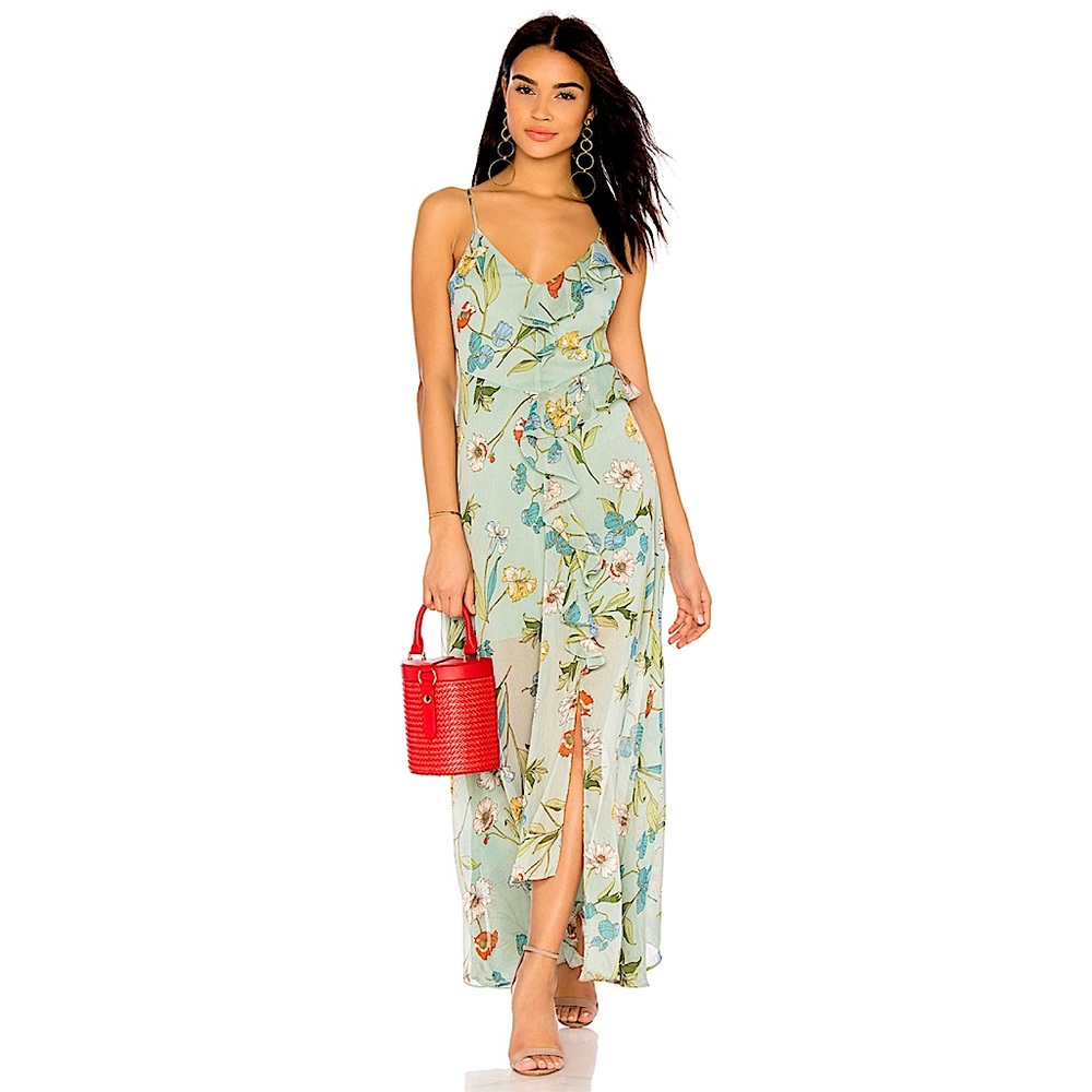 ASTR The Label Sienna Dress Sage Multi Floral